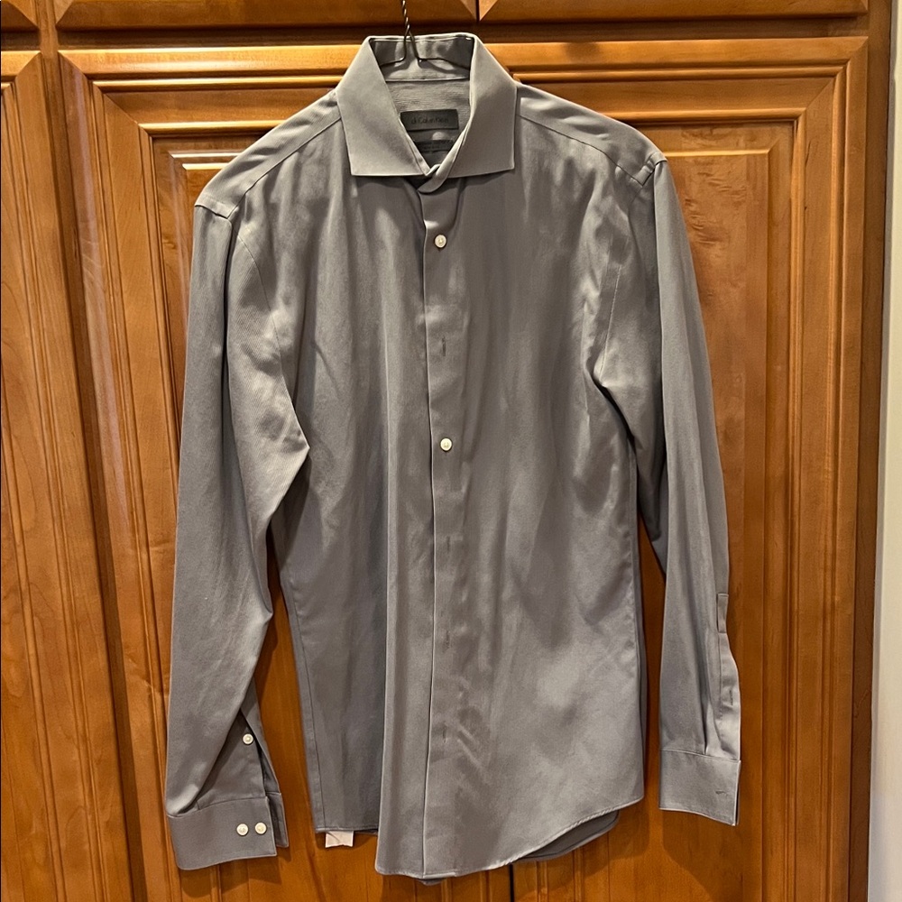 Men's Gray Calvin Klein Dress Shirt